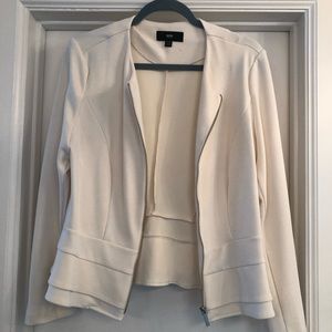 White layered peplum jacket